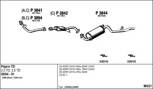 FENNO MI021 Exhaust System
